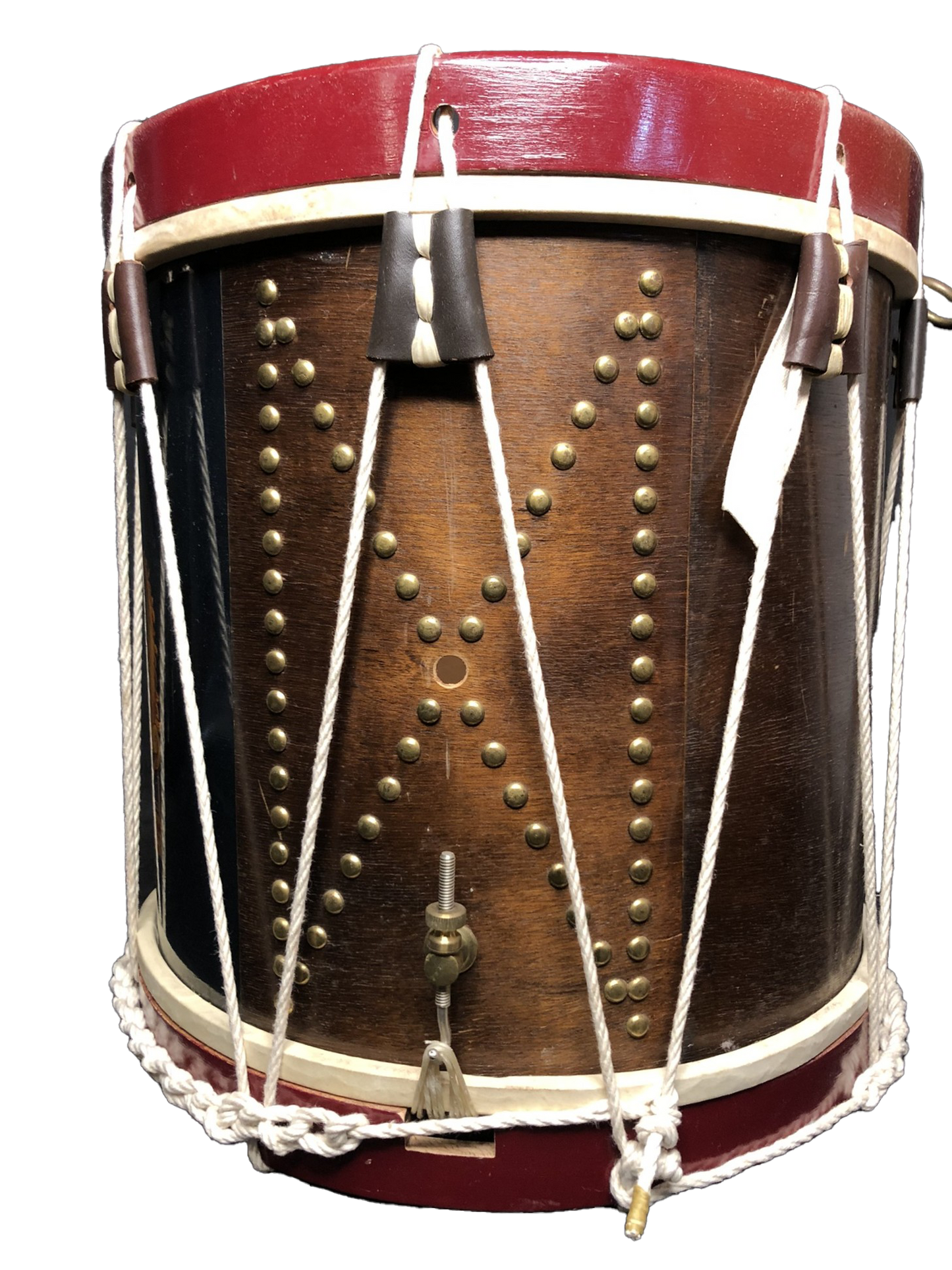British regimental style 16" dia x 15" rope tension snare drum