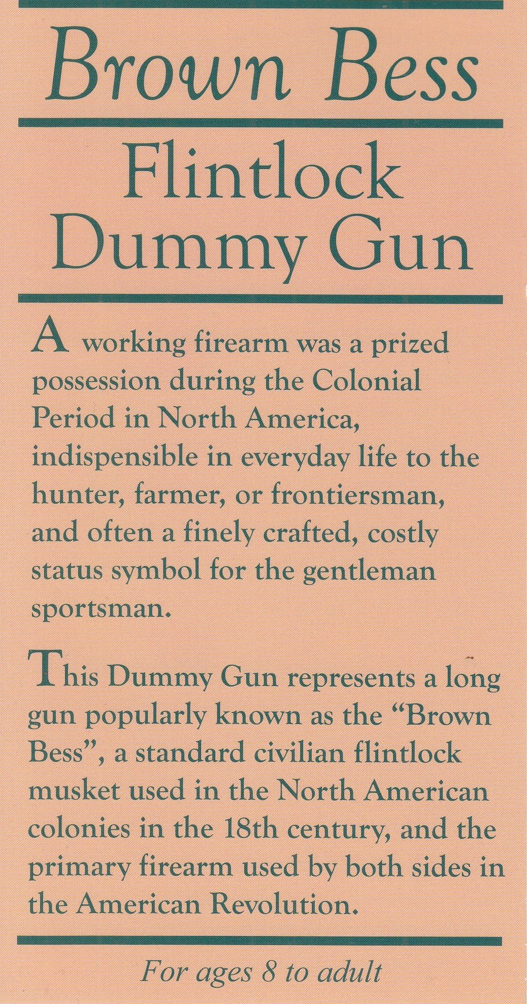 "Dummy Gun" - Wooden Brown Bess Musket