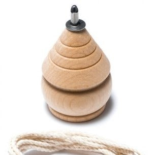 Wooden Peg Top with String – Traditional Spinning Top Toy
