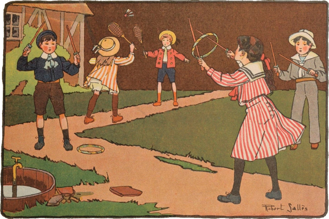 Gaem of Graces played by several children ca 1871