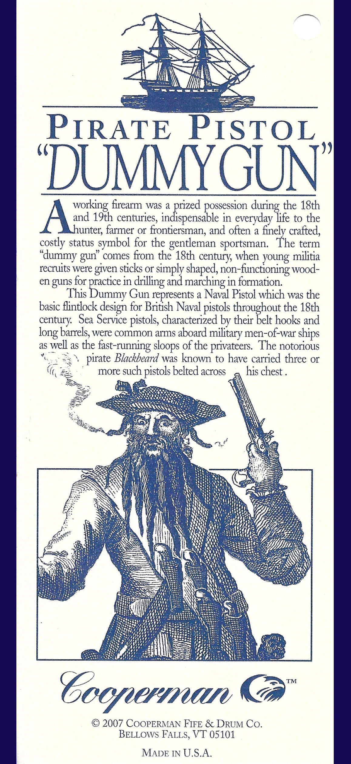 "Dummy Gun" - Wooden Naval/Pirate Pistol