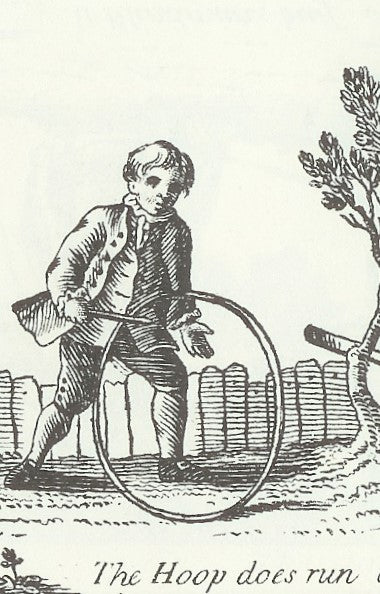 Rolling hoop, 18th century print
